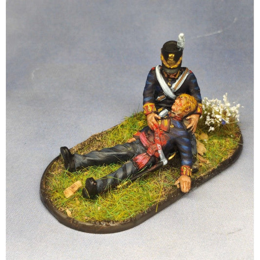 N0001 - Napoleonic British Soldier assisting Wounded British Officer